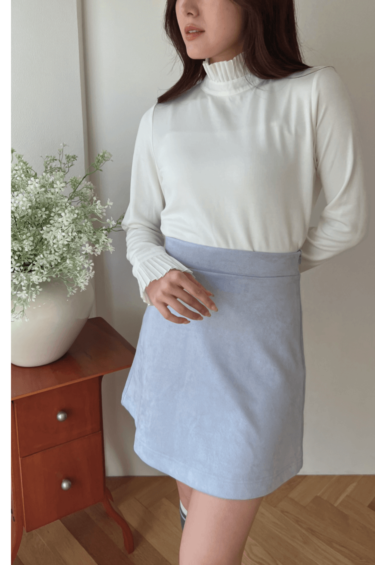 ポケット付きもちもちAラインスカート ブルー ゴルフウェア