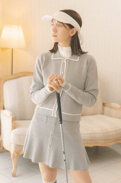 Lady knit jacket gray