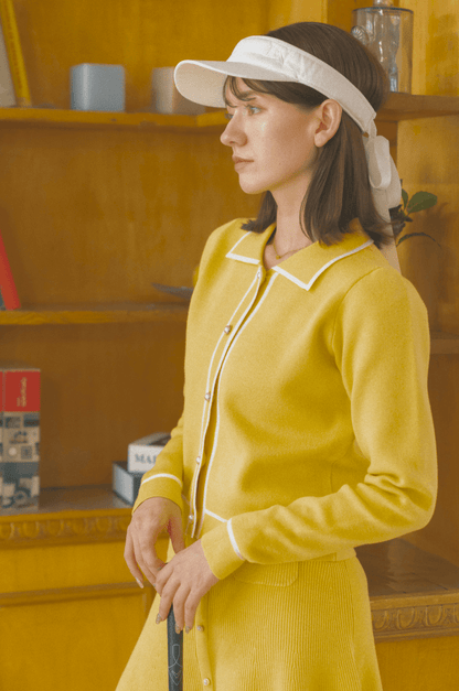Lady knit jacket yellow