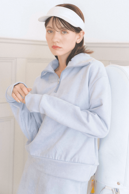 ポケット付きもちもちAラインスカート ブルー ゴルフウェア