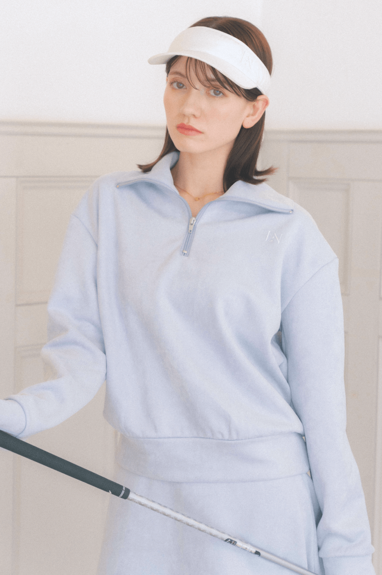 ポケット付きもちもちAラインスカート ブルー ゴルフウェア