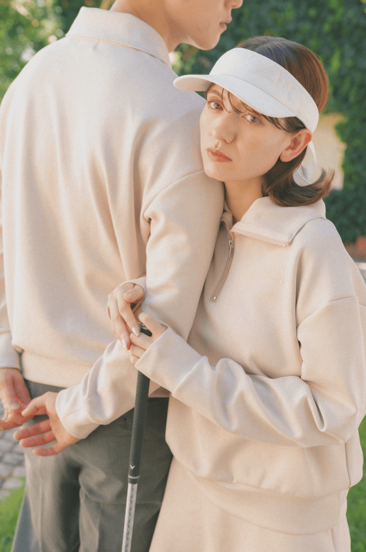 ポケット付きもちもちAラインスカート ベージュ ゴルフウェア