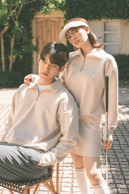 ポケット付きもちもちAラインスカート ベージュ ゴルフウェア