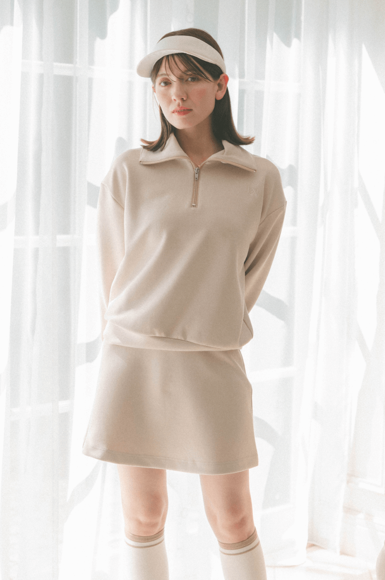 ポケット付きもちもちAラインスカート ベージュ ゴルフウェア – LE.NAN