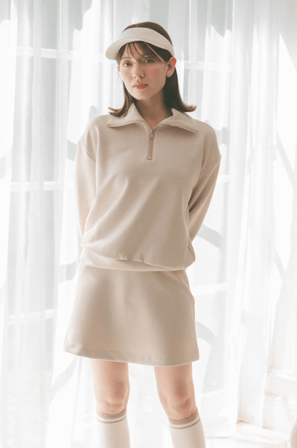 ポケット付きもちもちAラインスカート ベージュ ゴルフウェア