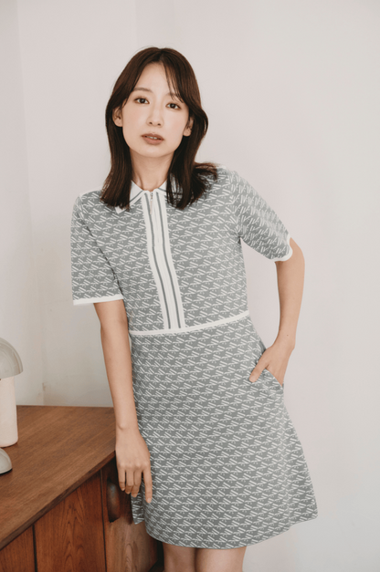 【予約販売】Logo zip one-piece gray