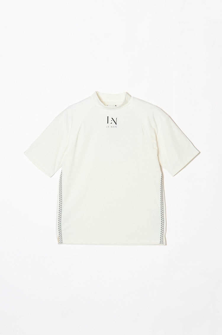 Logo Tape Mock-neck Side line / 2Color