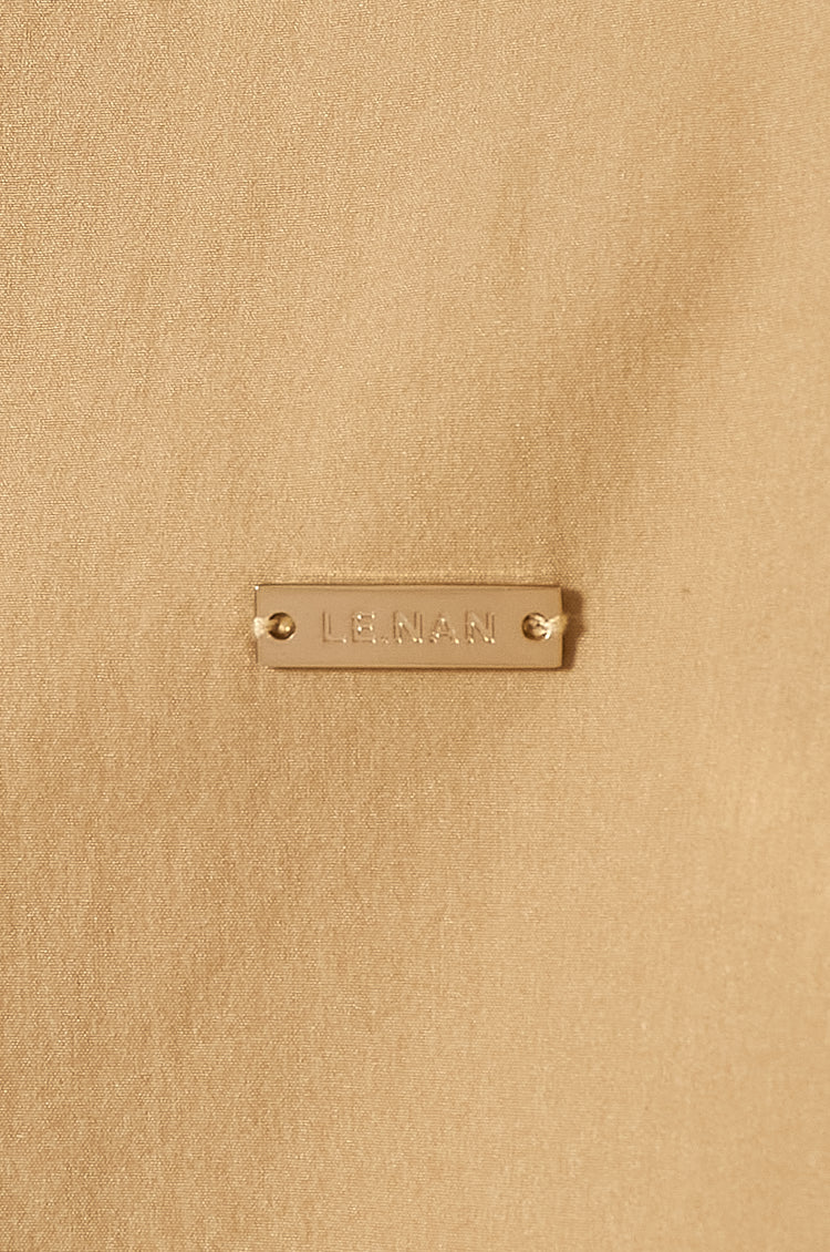 Mens Relax Open Collar Shirt BEIGE