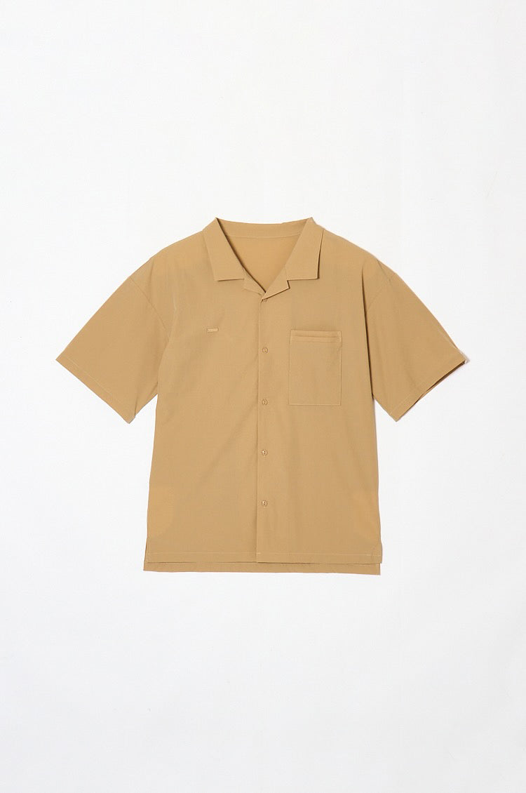 Mens Relax Open Collar Shirt BEIGE