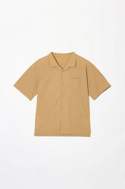 Mens Relax Open Collar Shirt BEIGE