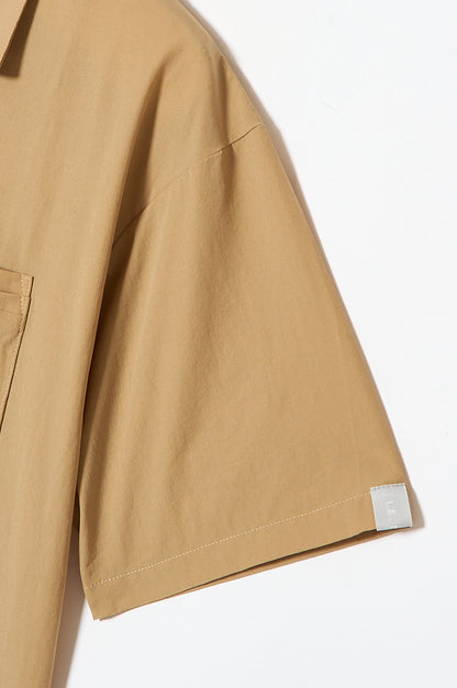 Mens Relax Open Collar Shirt BEIGE
