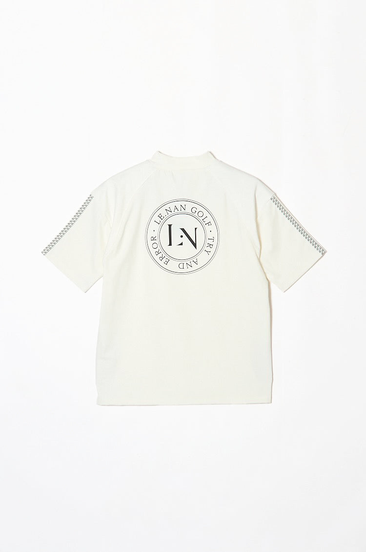 Logo Tape Mock-neck Side line / 2Color