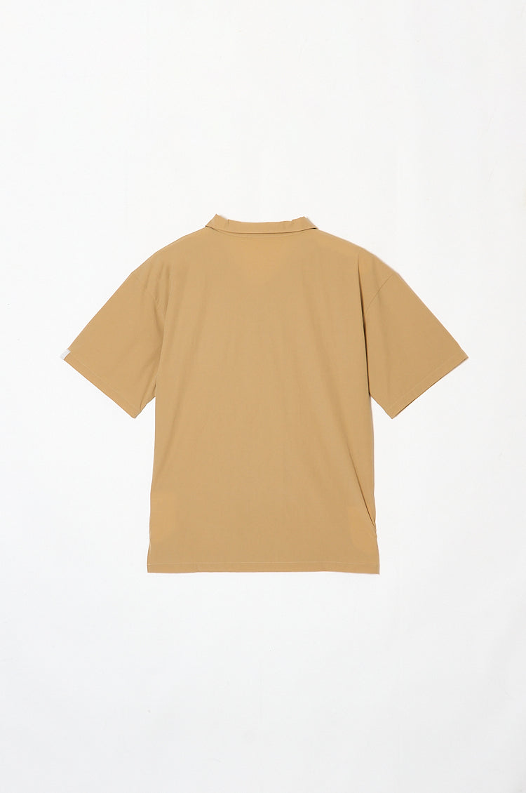 Mens Relax Open Collar Shirt BEIGE