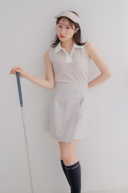 Stretch tweed rap skirt (3colors)